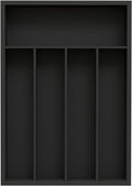 Bamboo Kitchen Drawer Organizer - silverware organizer - Cutlery Tray - Utensil Tray - drawer dividers and Utensil Holder with Wood Silverware Holder for Flatware Cutlery (5 Slots, Black)