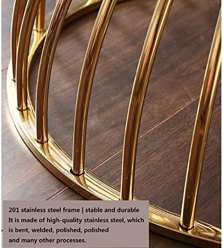 Telephone Table, Marble Round Metal Side Table,Living Room Sofa Side Table,Telephone Table,Hourglass Shape,for Living Room,Champagne Gold (Color:Champagne Gold,Size:19.68
