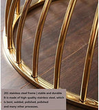 Telephone Table, Marble Round Metal Side Table,Living Room Sofa Side Table,Telephone Table,Hourglass Shape,for Living Room,Champagne Gold (Color:Champagne Gold,Size:19.68