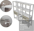 Madesa Kitchen Pantry Storage Rack with 4 Drawers and Open Shelves 78" L Multiuse Modular Cabinet for Kitchen Organization - White