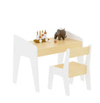 Table and Chair Set for Boys and Girls, Smooth MDF Wood, Scaled-Down Size, Multi-Use Desk for Study, Play & Dining at Home and Classroom, Easy Assembly