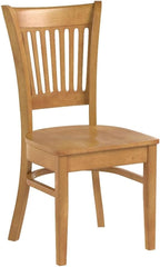 East West Furniture VAC-OAK-W Vancouver Kitchen Dining Chairs - Slat Back Wooden Seat Chairs, Set of 2, Oak