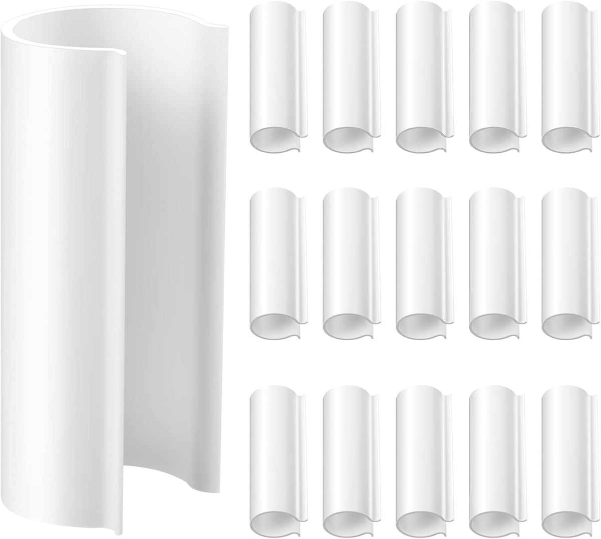 Jetec 16 Pcs PVC Pipe Clamps Greenhouses Strap Clips 2.4 Inches Long Summer PVC Water Pipe Clamps Strap Clips for Woodworking(for 3/4 Inch PVC Pipe,White)