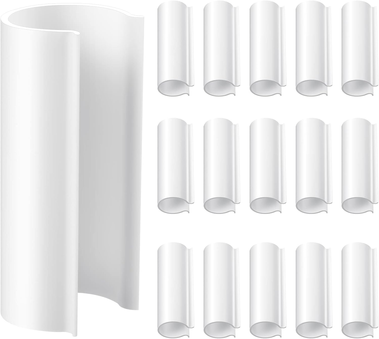 Jetec 16 Pcs PVC Pipe Clamps Greenhouses Strap Clips 2.4 Inches Long Summer PVC Water Pipe Clamps Strap Clips for Woodworking(for 1 Inch PVC Pipe,White)