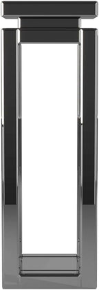 Howard Elliott Collection Small Silver Mirrored Pedestal Accent Table for Home Decoration, Mirrored Finish Design End Table for Bedroom, Entryway or for Any Room, 12 x 12 x 28 Inches