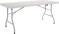 Office Star Resin Rectangle Center-Folding Portable Table for Picnics, Camping, and Tailgating, 6 Feet
