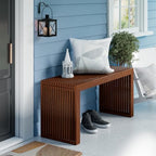 APRTAT Bamboo Dining Bench 35-Inch Indoor Wood Shoe Rack Bench for Entryway | Easy Assemble, Sturdy & Durable,Slatted Design,Versatile Everyday Seating,Living Room Hallway Bedroom Bathroom
