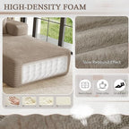 95" Cloud Sectional Couch with L-Shape Chaise, Modular Comfy Sofa Chaise Longue, Upholstered Corduroy Couches Sleeper with Deep Seat for Living Room Bedroom, No Assembly Required(Camel, Right Facing)
