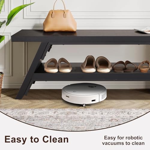 2-Tier Shoe Storage Bench, 47" Solid Wood Entryway Stool Storage | Narrow Shoes Racks for Entryway, Minimalist Multi-Purpose Bench for Hallway, Kitchen, Bedroom, or Dining Room
