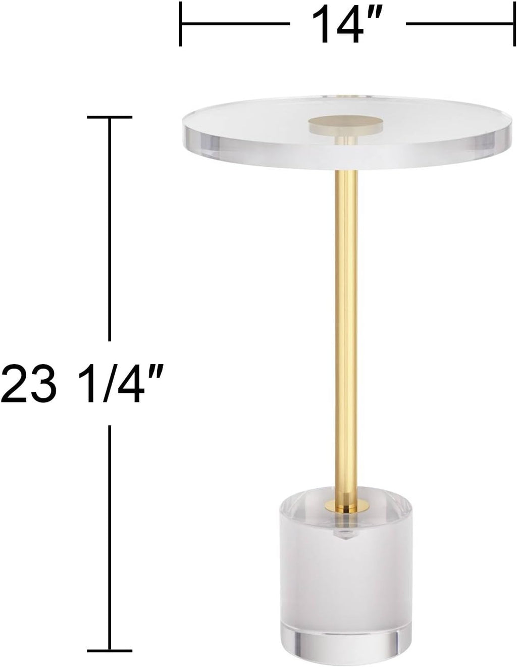Studio 55D Callie 14" Wide Gold and Clear Acrylic Round Side Table