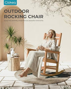 Ciokea Oversized Outdoor Rocking Chairs Set of 2, 380lbs Heavy-Duty Large Patio Rocker, High Back Cozy Porch Chairs, Weather Resistant Patio Rocking Chairs for Outside, Fire Pit, Deck, Teak