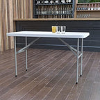Flash Furniture 4-Foot Granite White Plastic Folding Table