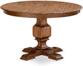 Furnifact Round Dining Table, Sandblasting Antique Walnut Wood Pedestal Table, Rustic Home Kitchen Nook Furniture