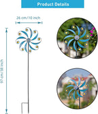 Stargarden Wind Spinner, Metal Outdoor Wind Sculptures & Spinners, Small Garden Pinwheels for Yard and Garden Decor Blue