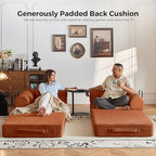 79" Convertible Sofa Bed, Couches for Living Room | Orange | Corduroy Futon Sofa Bed with Pocket Springs, Modular Sleeper Couch in a Box, No Assembly