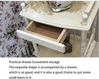 Telephone Table, European-Style Living Room Solid Wood Telephone Stand,Small Square Coffee Table,Sofa Side Table with Drawers,Side Table (Color:Stainless Steel)