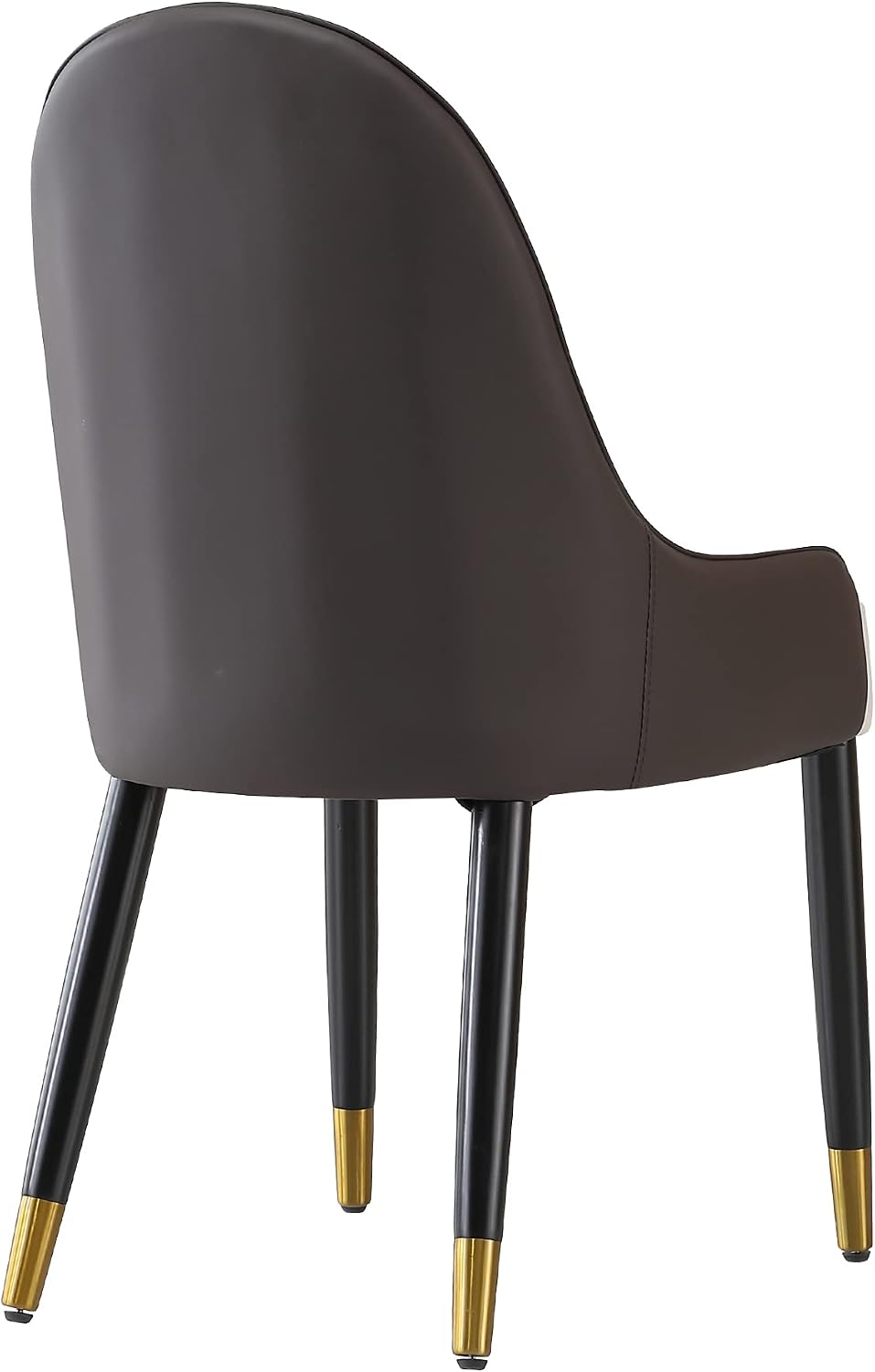 Modern Dining Chairs Set of 2, PU Cushion Accent Side Leisure Chairs with Mid Back, Upholstered Kitchen Chairs with Metal Legs for Living Room, Dining Room
