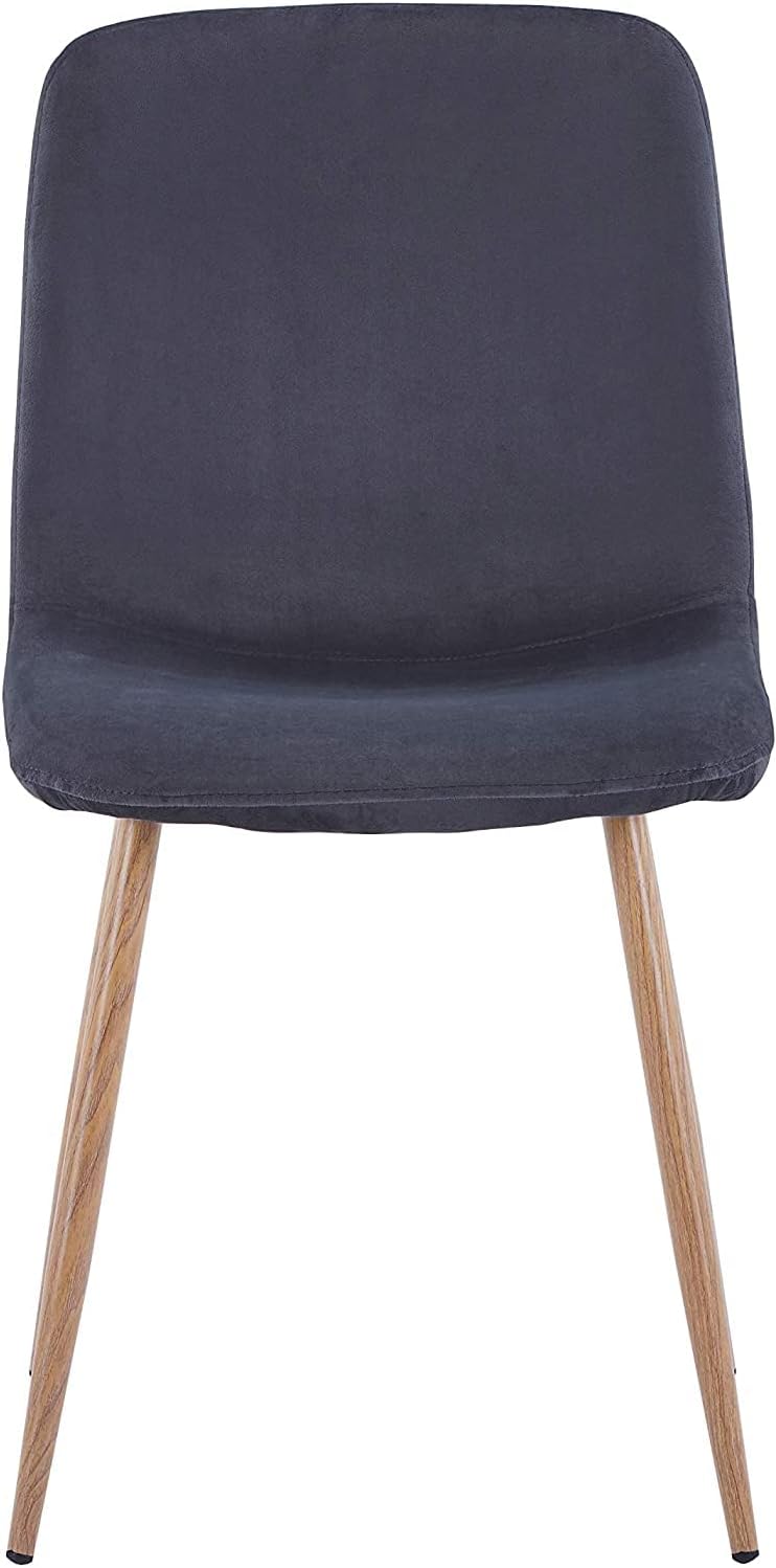 Velvet Dining Chairs Set of 4, Modern Kitchen Chairs, Metal Legs, Upholstered Dining Accent Side Chairs for Living Room Dining Room, Grey