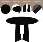 5-Piece Round Dining Table Set, 43-Inch Modern Dining Table and 4 Upholstered Chairs for Dining Room, Kitchen Room, Living Room (Grey Chairs and Black Table)