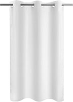 River Dream No Hook Stall Fabric Shower Curtain 48" Wide - Soft Microfiber Shower Stall Curtain Hotel Grade, Waterproof & Machine Washable, White, 48x74