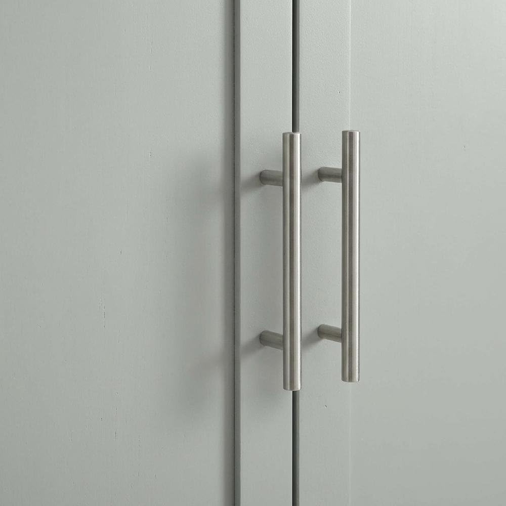 Furnifact Gray Tall Kitchen Storage Pantry, MDF Birch Veneer, Adjustable Shelves, Freestanding Pantry Cabinet for Kitchen Dining