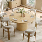 ONBRILL 47 Inch Round Dining Table for 4-6, Oak