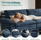 140" Modular Sectional Couch, U Shaped Cloud Sofa for Living Room | Comfortable Foam Cushions, Sturdy Frame, Appealing Appearance, Easy Assembly, Soft Chenille, Modular Design, Blue
