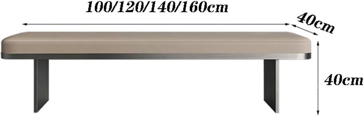 Modern Stainless Steel Footstool Household Sofa Bedside Stool Dining Chair High-Grade Shoeshine Bench Long Entryway(120 * 40 * 40cm)