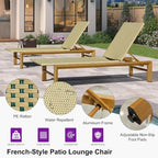 PURPLE LEAF Extra Wide Patio Lounge Chair Resort Wicker Set of 2, Green | Durable Handwoven Wicker, Matte Teak Wood-Grain Aluminum Frame, 5 Adjustable Positions, Non-Slip Pads, 440 lbs Capacity