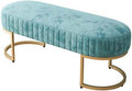 Modern Elegant Velvet Entryway Bench, Upholstered Tufted Bedroom End of Bed Ottoman with Gold Legs, for Living Room Foyer Entryway(Blue,120 * 40 * 45cm)