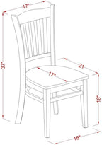 East West Furniture GRC-MAH-W Groton Dining Room Chairs - Slat Back Wood Seat Chairs, Set of 2, Mahogany