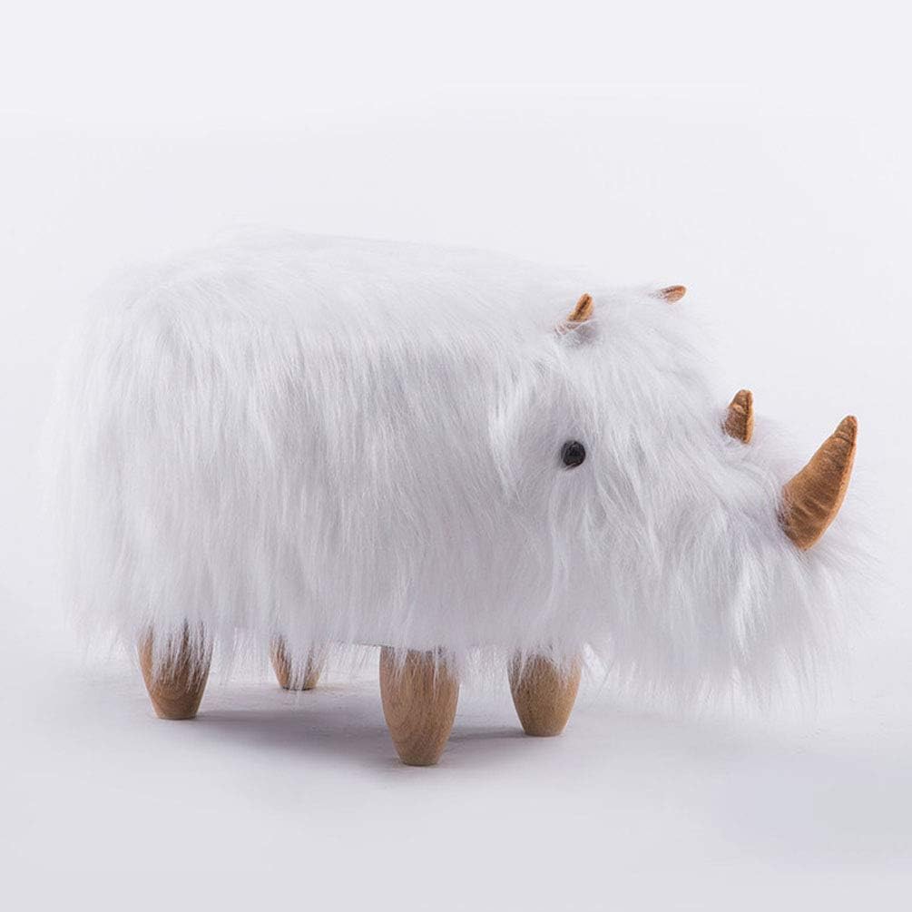 Precioso puf con Forma de Animal de Lovely Simplicity, reposapiés acolchado con cojín de rinoceronte de dibujos animados, Ideal para niños o adultos, de aspecto Afelpado, tamaño: 71 * 35 * 3