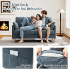 Hanherry Loveseat Sofa, 62.6" Small Couch for Living Room, Comfy Chenille Fabric Love Seat for Bedroom with Throw Pillow,Removable Cushion Cover,Couches for Small Space,Apartment,Dorm