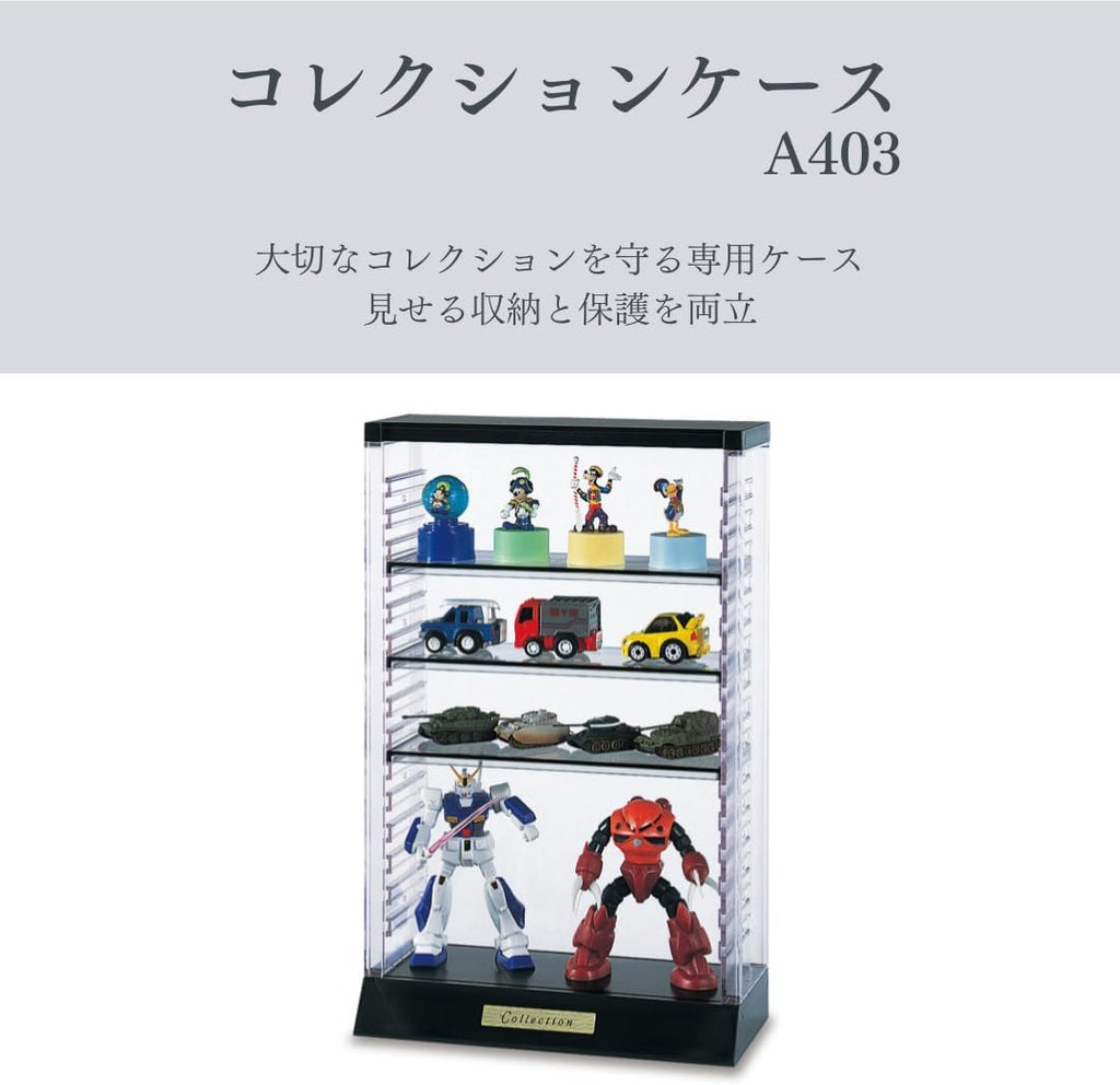 Isetou Acsta I-238 Figure Case Collection Case A403 Clear Black Width 8.7 x Depth 4.0 x Height 13.6 inches (22.1 x 10.1 x 34.6 cm) Adjustable Height Medium Size Figure Storage Figures Display Acrylic