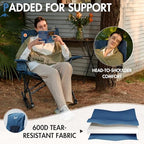 Portal Folding Outdoor Rocking Camping Chair, 350LBS Portable Rocker | 10s Fold, Compact Carry Bag, 24" Padded Back, Cup Holder, Side Pocket, 600D Polyester