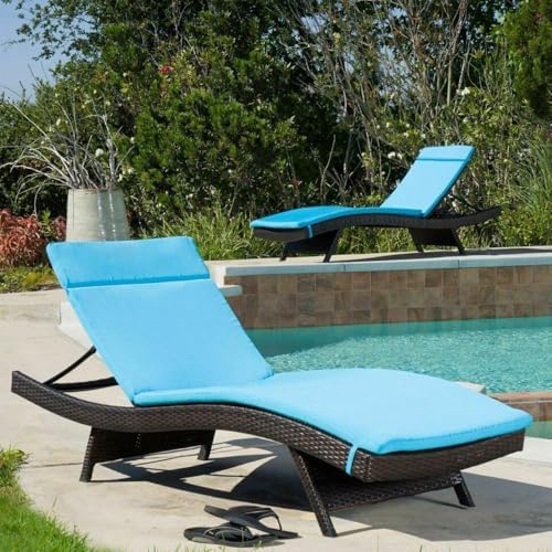 52005.00CUSH-CAR (2PCS) Salem Outdoor Chaise Lounge Cushion (Without Chaise Lounge) (Blue)