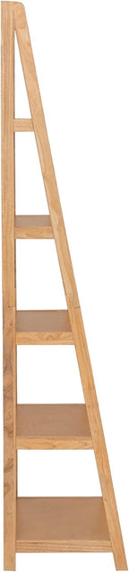 Linon Melissa Natural Wooden Five Shelf Ladder Bookcase