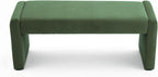 Velvet Entryway Bench End of Bed Bench Upholstered Modern Window Bench Comfy Ottoman for Dining Room/Bedroom/Living Room/Hallway/Indoor (Olive Green)