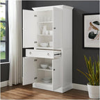Maykoosh Pantry Cabinet - White Kitchen Storage - 18" D x 33" W x 72" H - Adjustable Shelves