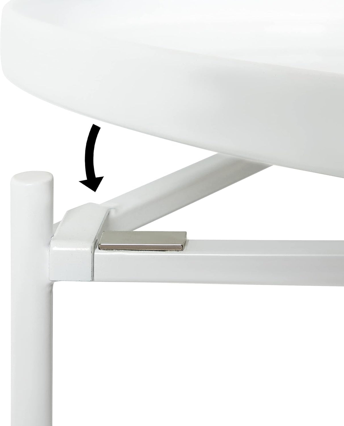 Kate and Laurel Ulani Modern Nesting Side Table, Set of 2, White, Sophisticated Glam End Tables for Storage and Display