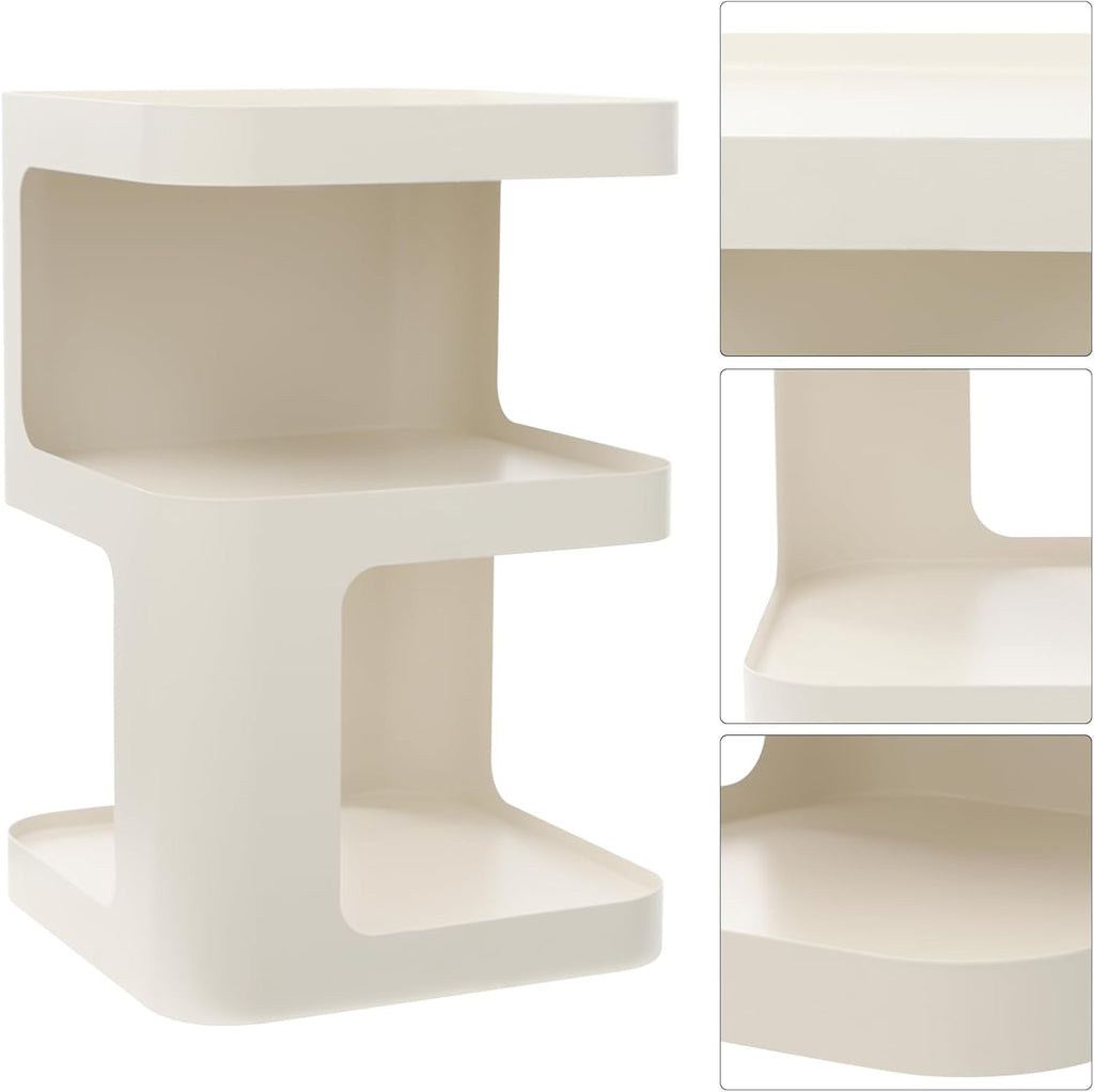 Modern Side Table for Couch, End Tables for Small Spaces, Metal nightstand, Accent Desks with Storage for Living Room, Office, Bedroom, and Cloakroom