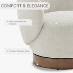 KISLOT Swivel Accent Chair Round Barrel Armchair Upholstered Performance Fabric for Living Room Bedroom Reading Waitingroom,2 PCS,Cream