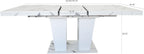 78.74" Extendable Dining Table for 6 8 10 Person, Modern White Faux Marble Expandable Kitchen Table with Dual Column Pedestal, Large Rectangle Wooden Expanding Table for Kitchen Dining Conference Room
