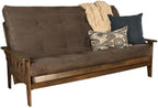 Kodiak Furniture Tucson 87" Queen Futon with Fabric Mattress, Queen-Size Bed Converted, Easy Assembly, Seats up to 3 People, in Gray & Rustic Walnut Finish