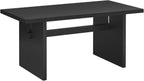 Nathan James Briggs Modern Dining Table for 6, Small Rectangle, 6-Person Black, Solid Wood in Black Oak