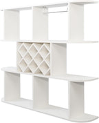 Large Wall Mounted 3 Tier Rustic Bottle Wine Rack - Multifunctional Wooden Wine Rack with Glass Holder for Home Bar & Dining Room Décor,White