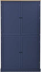 LUMISOL 71" Tall Kitchen Pantry Storage Cabinet with Doors and Shelves, Wood Farmhouse Freestanding Storage Cabinets with Drawers and Adjustable Shelves for Kitchen Storage, Blue