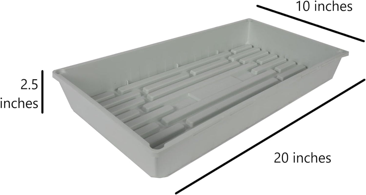 SUNPACK 10" x 20" Mega Plastic Seed Starting Tray, White, 2.5" (Pack of 30) - No Drainage Holes, Ideal for Greenhouses or Indoor Gardening - Made of Thick, Strong Plastic