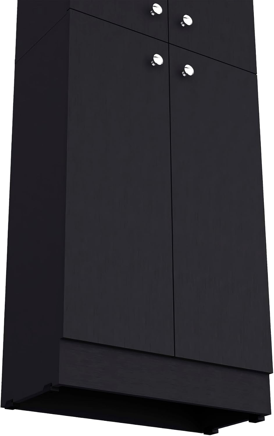 Kitchen Pantry 71" H, 4 Doors, 5 Adjustable Shelves, Laundry, Black