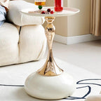 Coffee Table Living Room Metal Moving knickknacks Bedroom nightstand Sofa Side Several Balconies Round Table Italian-Style Telephone Table (White)